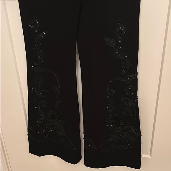 Elegant Black Sequin Embellished Stretchy Pants, size L - Picture 4 of 7